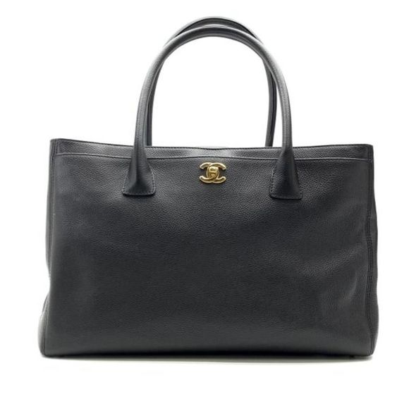 Chanel Executive Shoulder Tote Bag Black Gold - Picture 1 of 6